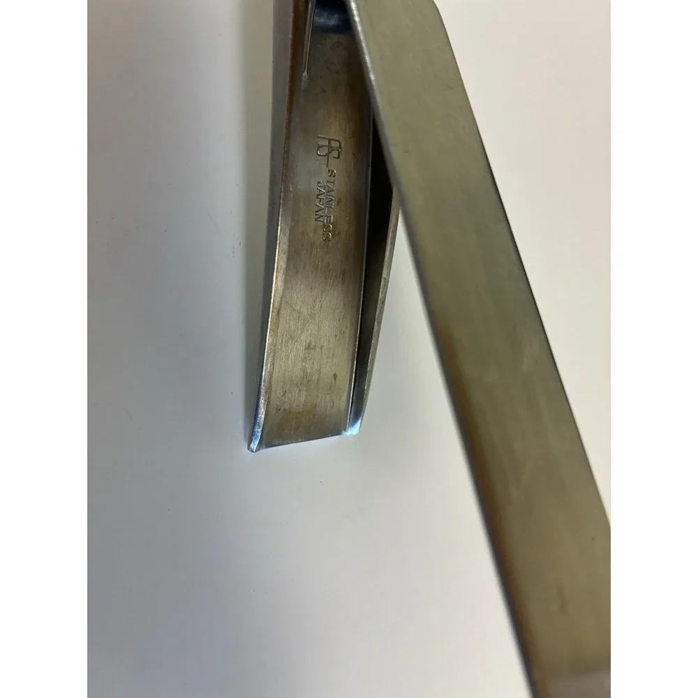 Arthur Salm AS Japan Saxon 1966 Stainless Ice Tongs Salad Serving‎ Tongs Vintage